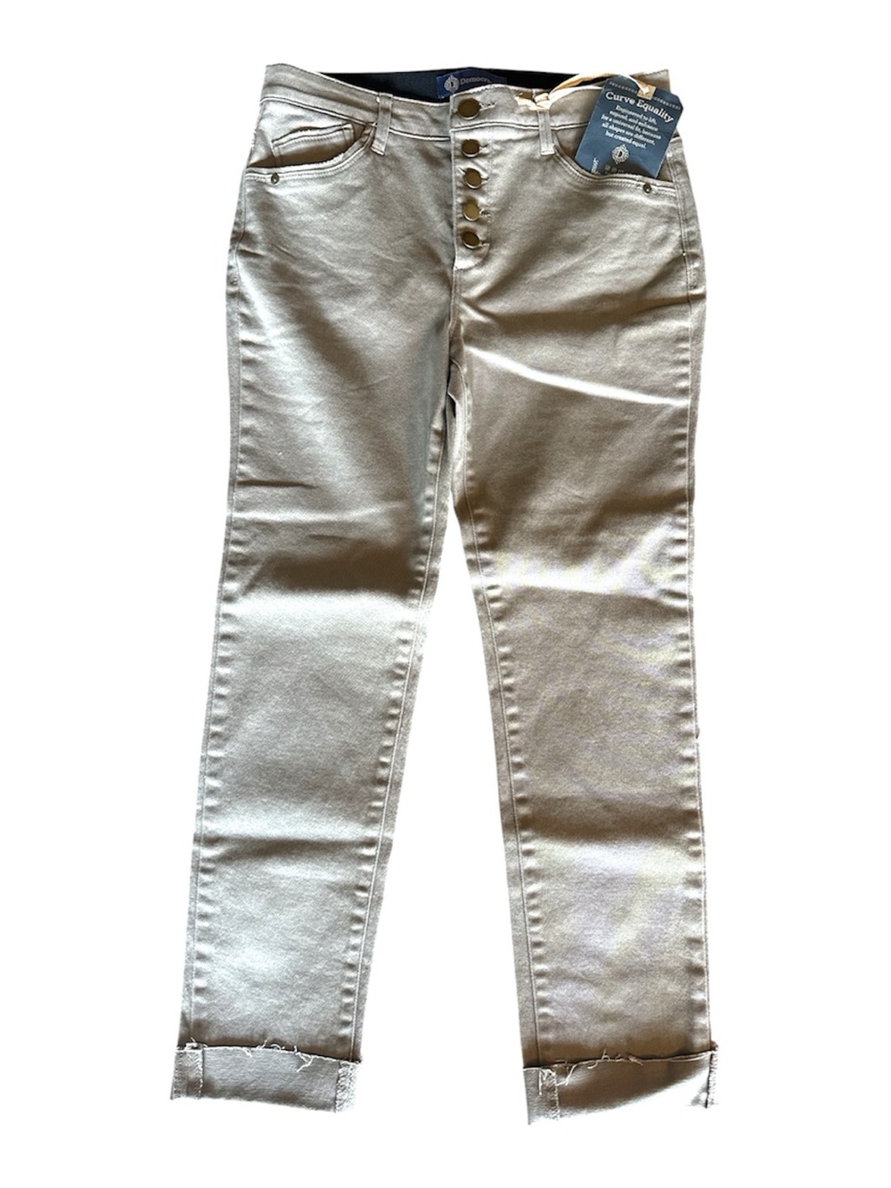 Democracy Tan Button-Fly Skinny Jeans